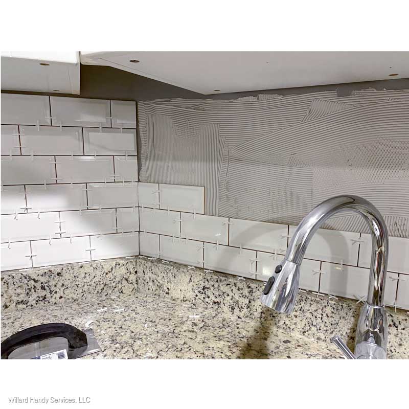 Tile and backsplash installation completed by Willard Services in Northern Virginia
